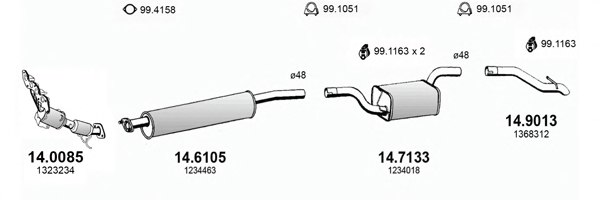 ASSO ART3373 Exhaust System